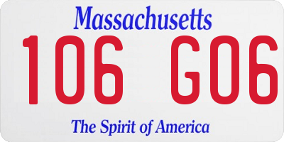 MA license plate 106GO6