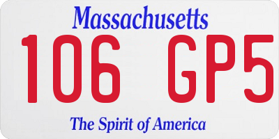 MA license plate 106GP5