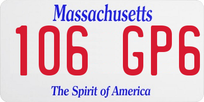 MA license plate 106GP6