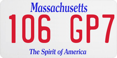 MA license plate 106GP7