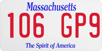 MA license plate 106GP9