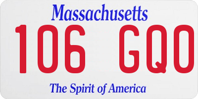 MA license plate 106GQ0