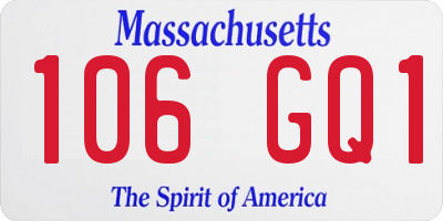 MA license plate 106GQ1