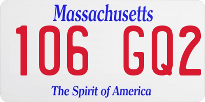 MA license plate 106GQ2