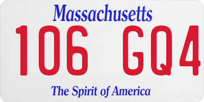 MA license plate 106GQ4