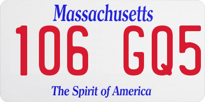 MA license plate 106GQ5