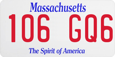 MA license plate 106GQ6