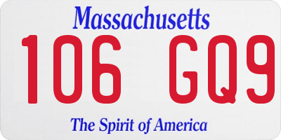MA license plate 106GQ9