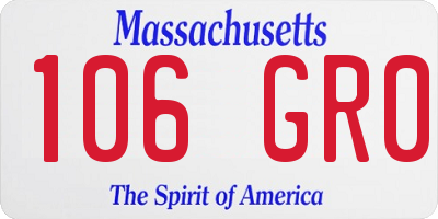 MA license plate 106GR0