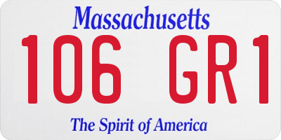 MA license plate 106GR1