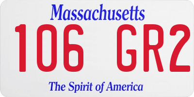 MA license plate 106GR2