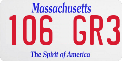 MA license plate 106GR3