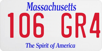 MA license plate 106GR4