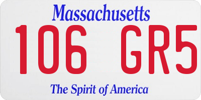 MA license plate 106GR5