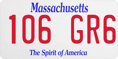 MA license plate 106GR6