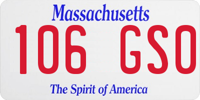 MA license plate 106GS0
