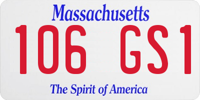 MA license plate 106GS1