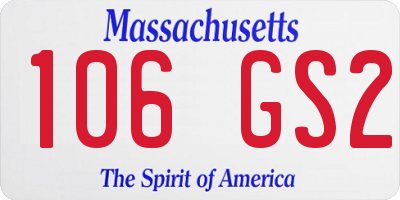 MA license plate 106GS2