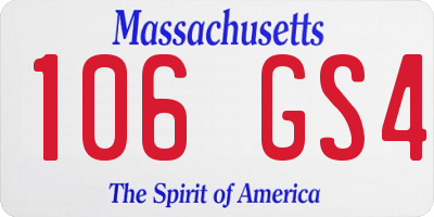 MA license plate 106GS4