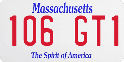 MA license plate 106GT1