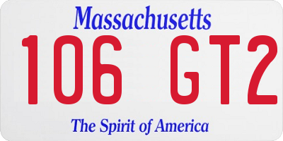 MA license plate 106GT2