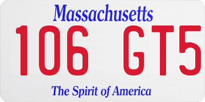 MA license plate 106GT5
