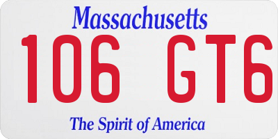 MA license plate 106GT6