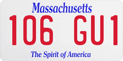 MA license plate 106GU1
