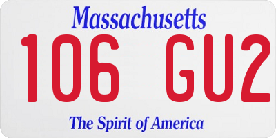 MA license plate 106GU2