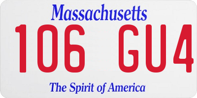 MA license plate 106GU4