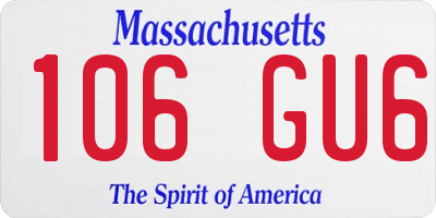 MA license plate 106GU6
