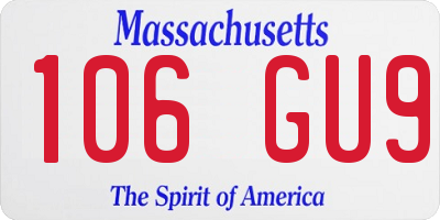 MA license plate 106GU9