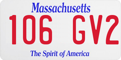 MA license plate 106GV2