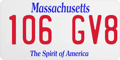 MA license plate 106GV8