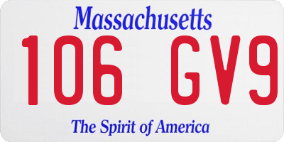 MA license plate 106GV9
