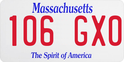 MA license plate 106GX0