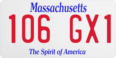 MA license plate 106GX1