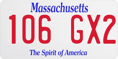 MA license plate 106GX2