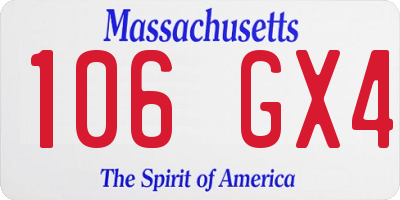 MA license plate 106GX4