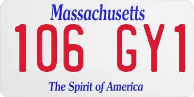MA license plate 106GY1