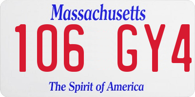 MA license plate 106GY4