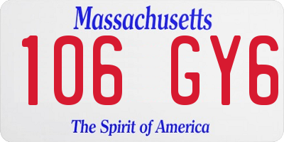 MA license plate 106GY6