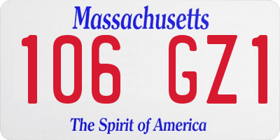 MA license plate 106GZ1
