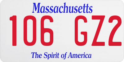 MA license plate 106GZ2