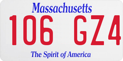 MA license plate 106GZ4