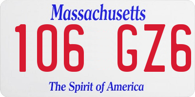 MA license plate 106GZ6
