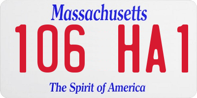 MA license plate 106HA1