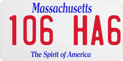 MA license plate 106HA6
