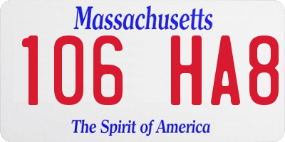 MA license plate 106HA8