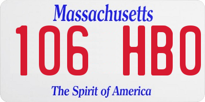 MA license plate 106HB0